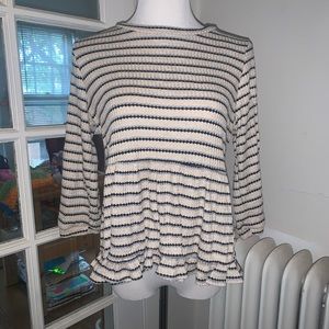 Ro & De long sleeved peplum knit top